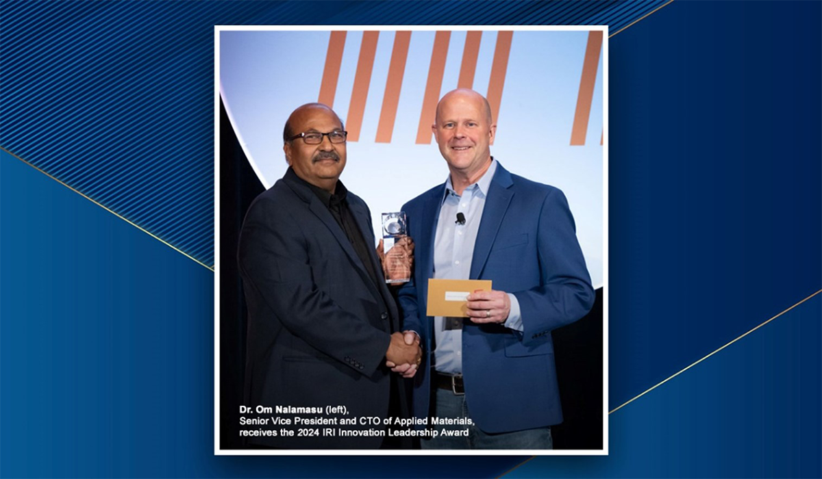Om Nalamasu receiving 2024 IRI Innovation Leadership Award