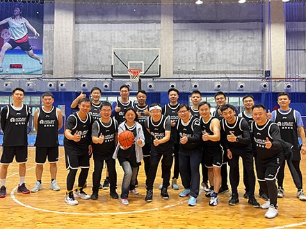 group of people on bastketball court