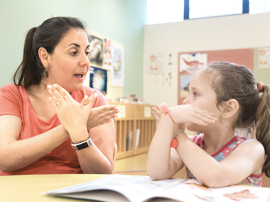 adult and child classroom